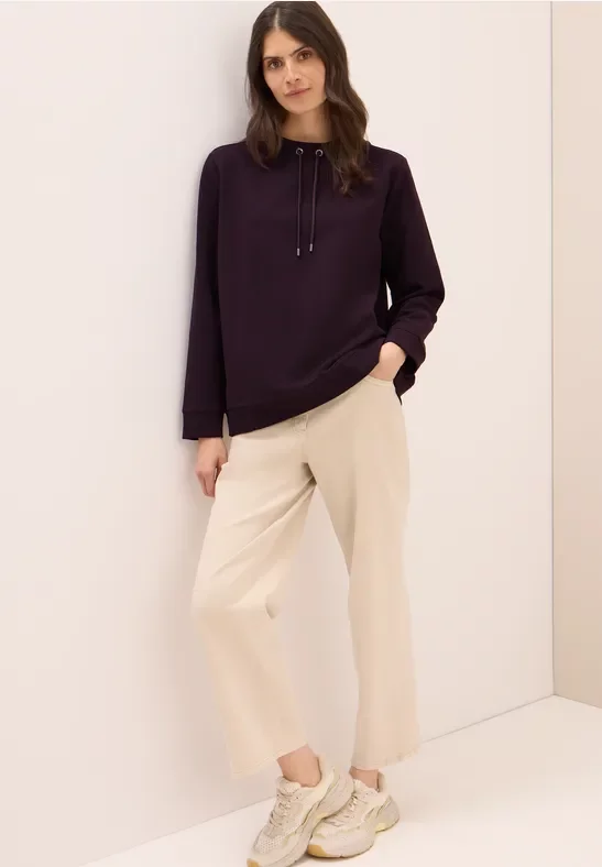 Thumbnail - Cecil Damen Funnel Neck Strukturshirt in Rot, Gr: XS