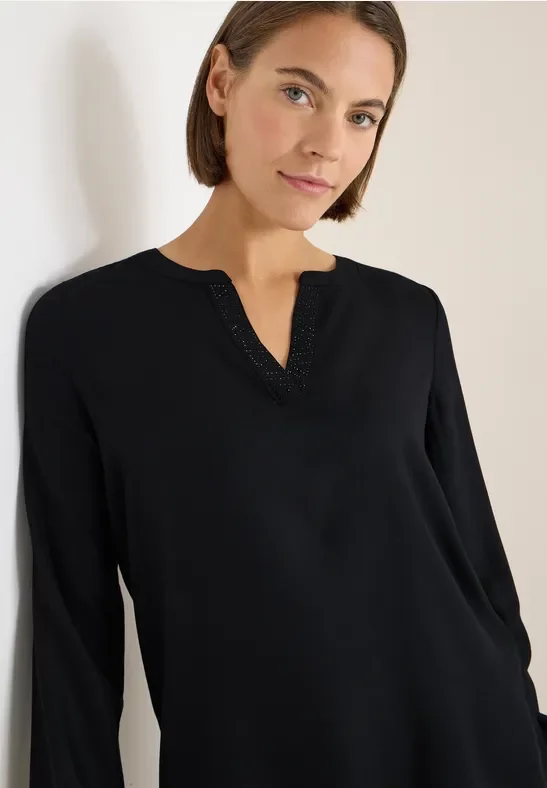 Thumbnail - Cecil Damen Bluse mit Glitzerdetails in Schwarz, Gr: 3XL