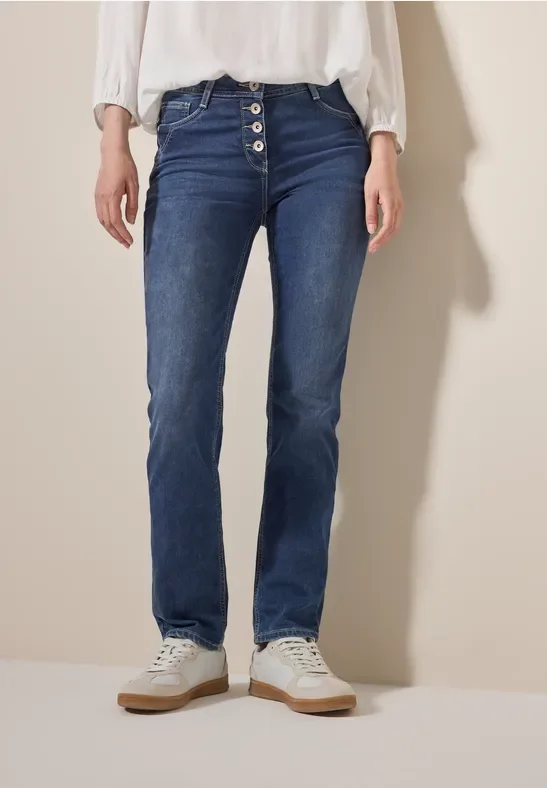 Cecil Damen Straight Leg Jeans in Blau, Gr: 34