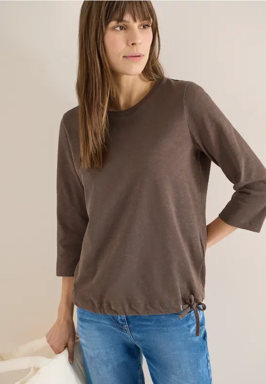 Cecil Damen Shirt mit Tunnelzug in Beige, Gr: XS