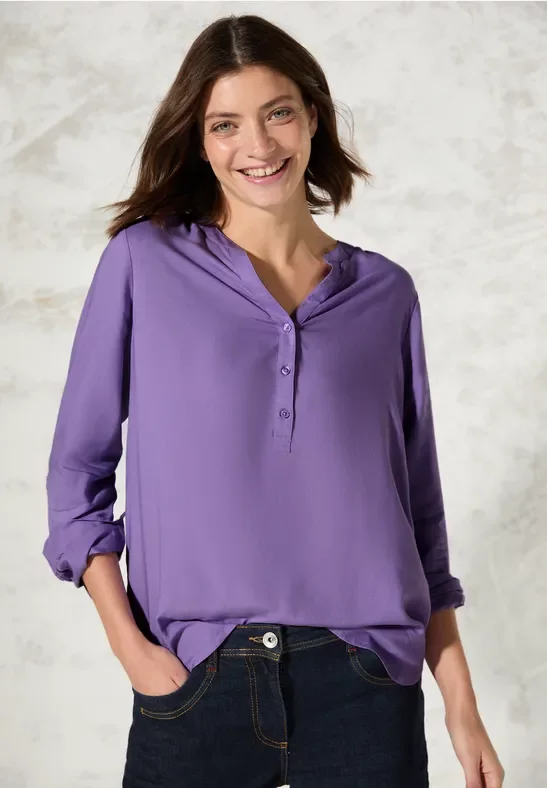 Cecil Damen Bluse in Unifarbe in Lila, Gr: XS