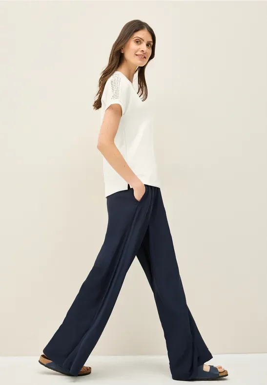 Thumbnail - Cecil Damen Silk Touch T-Shirt in Weiß, Gr: L