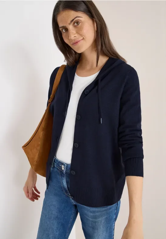 Thumbnail - Cecil Damen Cardigan mit Kapuze in Blau, Gr: S