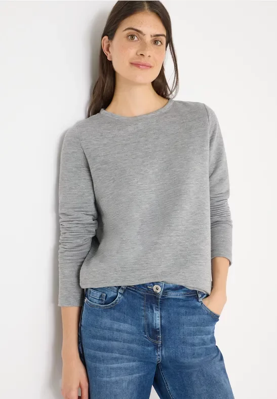 Cecil Damen Glitzer Ottoman Shirt in Grau, Gr: XS