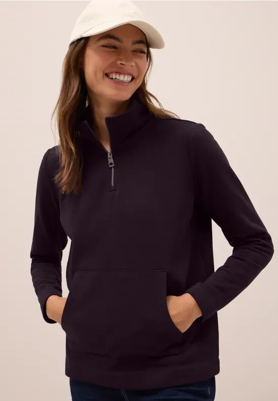 Cecil Damen Sweatshirt mit Zipper in Rot, Gr: L