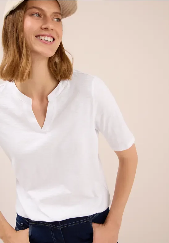 Cecil Damen Shirt im Tunika-Look in Weiß, Gr: S