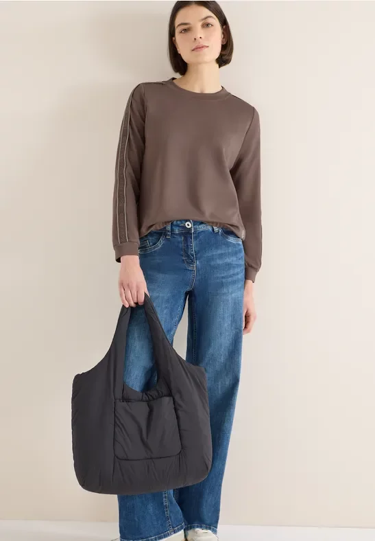 Cecil Damen Shirt mit Tape-Details in Beige, Gr: XXL