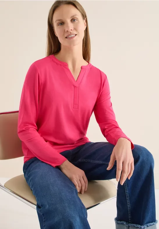 Cecil Damen Shirt im Tunika-Look in Rot, Gr: XS