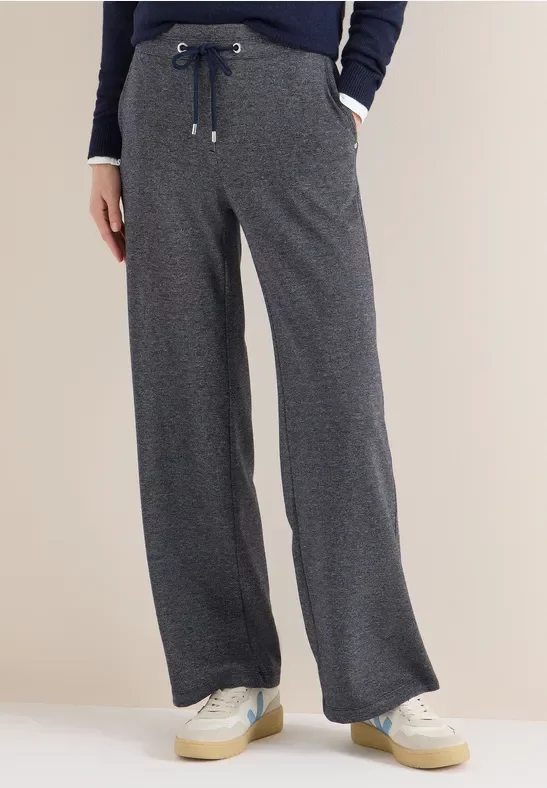 Cecil Damen Two-Tone Melange Hose in Blau, Gr: XXL