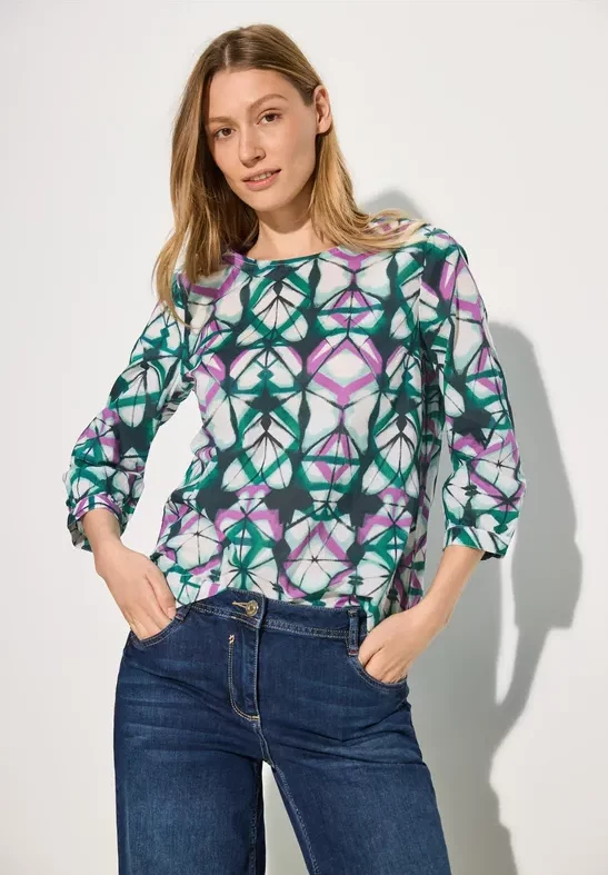 Thumbnail - Cecil Damen Leichte Baumwollbluse in Weiß, Gr: XXL