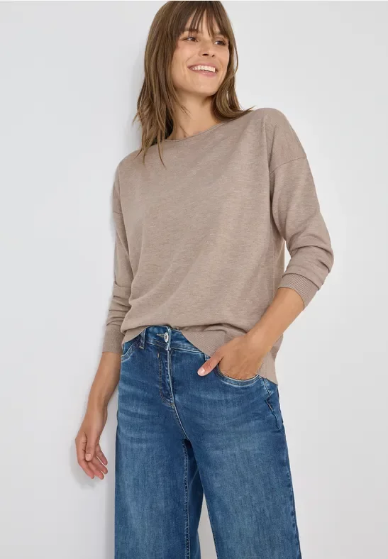 Thumbnail - Cecil Damen Pullover mit Strukturdetail in Braun, Gr: XS