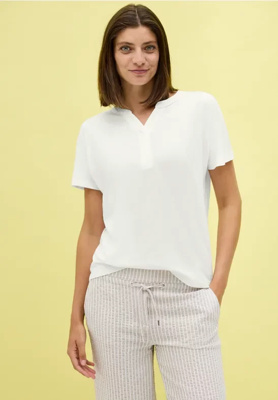 Cecil Damen Lässiges Shirt im Tunika Look in Weiß, Gr: XL