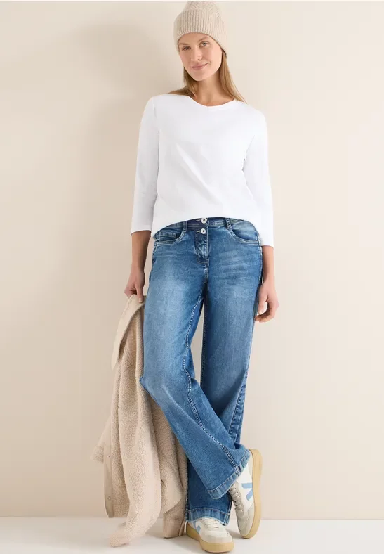 Cecil Damen Basic T-Shirt in Weiß, Gr: XS