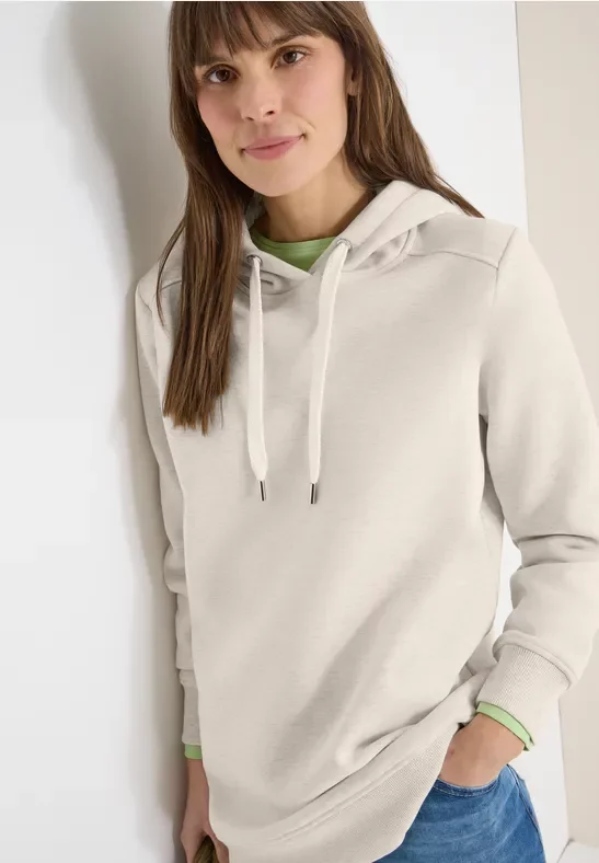 Cecil Damen Langer Hoodie in Beige, Gr: S