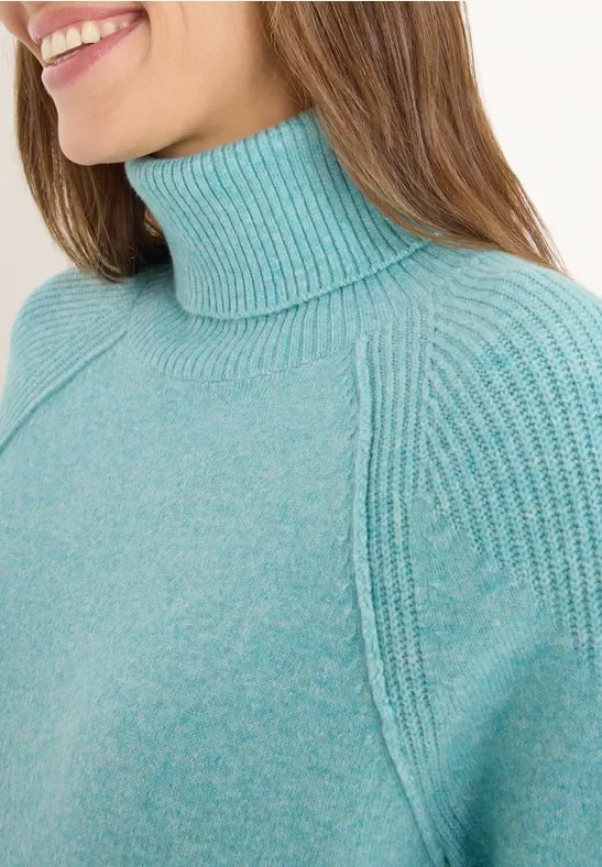 Cecil Damen Strukturmix Pullover in Grün, Gr: XS
