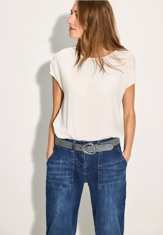 Cecil Damen Leder-Gürtel in Grau, Gr: 95