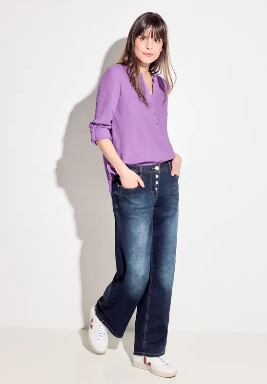Cecil Damen Musselin Bluse in Lila, Gr: XXL