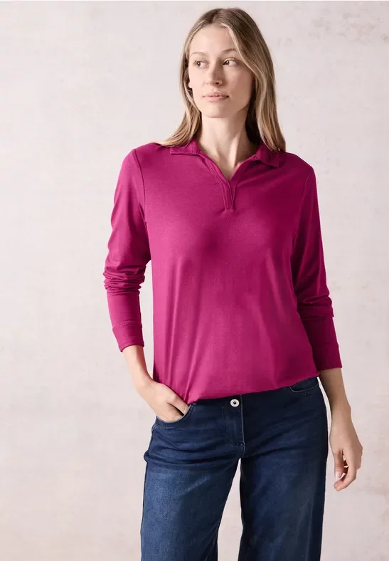 Thumbnail - Cecil Damen Langarmshirt in Pink, Gr: XXL