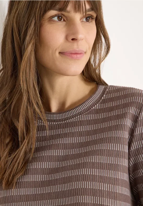 Cecil Damen Gestreiftes Shirt in Beige, Gr: L