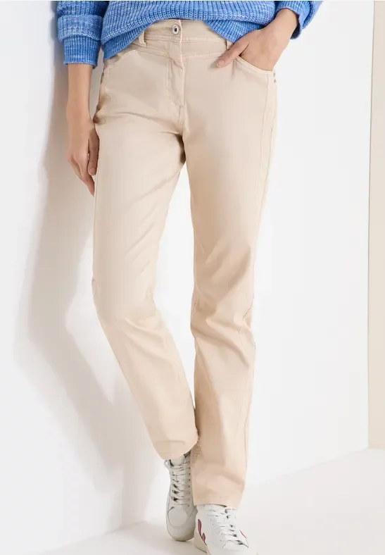 Thumbnail - Cecil Damen Straight Leg Hose in Beige, Gr: 27