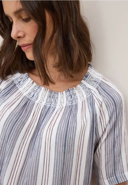 Thumbnail - Cecil Damen Gestreifte Bluse in Weiß, Gr: L
