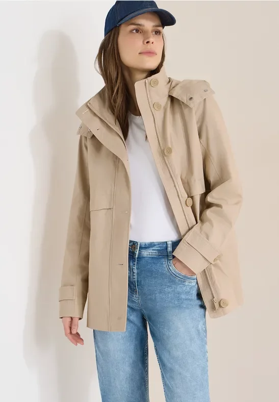 Cecil Damen Midi Trenchcoat in Beige, Gr: XL