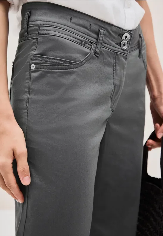 Thumbnail - Cecil Damen 7/8 Wide Leg Hose in Grau, Gr: 32