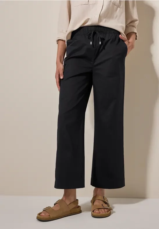 Thumbnail - Cecil Damen Hose im Loose Fit in Schwarz, Gr: L