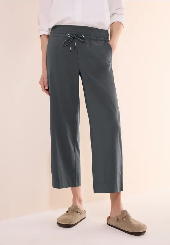 Cecil Damen 7/8 Wide Leg Hose in Grau, Gr: XL