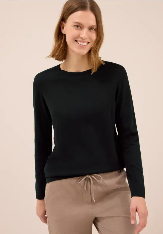Thumbnail - Cecil Damen Basic Pullover in Schwarz, Gr: XXL