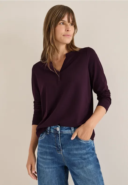 Cecil Damen Shirt im Tunika-Look in Rot, Gr: S