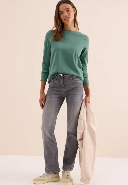 Cecil Damen Shirt in Unifarbe in Grün, Gr: XXL