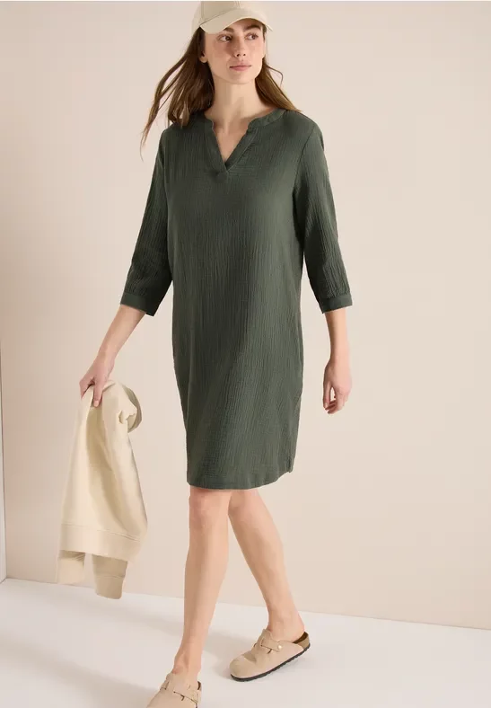 Cecil Damen Knielanges Kleid in Musselin-Qualität in Grün, Gr: XS