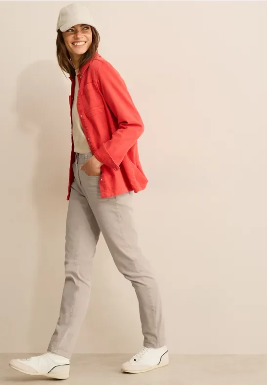 Thumbnail - Cecil Damen Hose im Washed-Look in Beige, Gr: 27