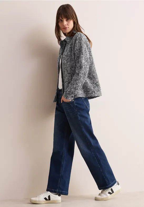 Cecil Damen Bouclé Jacke in Schwarz, Gr: XS