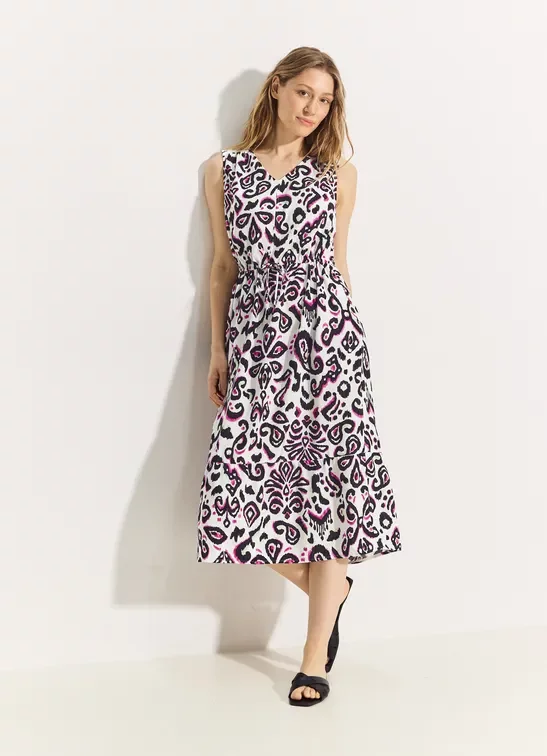 Cecil Damen Sommerkleid mit Print in Weiß, Gr: XXL