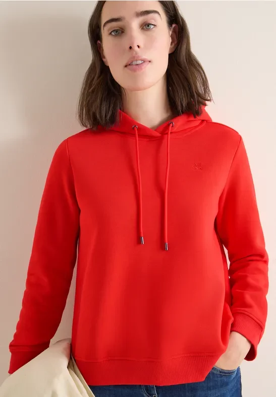 Cecil Damen Kapuzen Sweatshirt in Orange, Gr: XXL