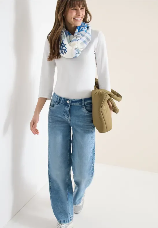 Cecil Damen Loop-Schal mit Streifenmuster in Blau, Gr: One size