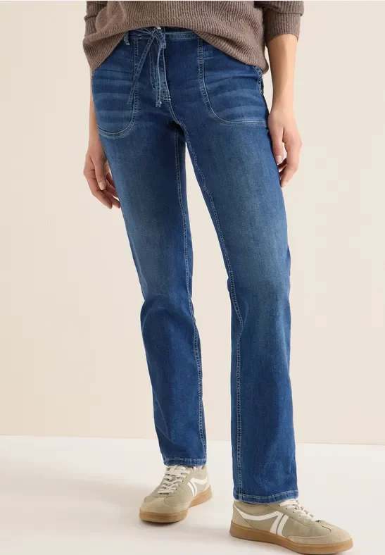 Cecil Damen Straight Leg Jeans in Blau, Gr: 29