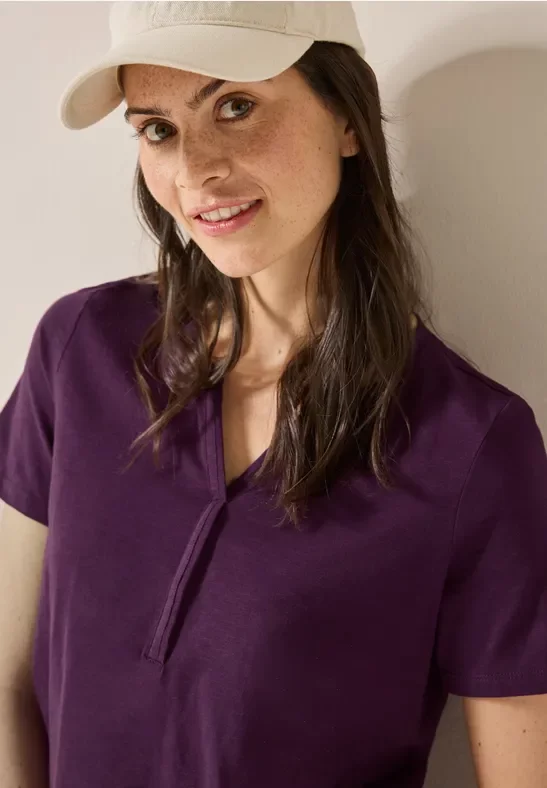 Cecil Damen T-Shirt im Tunika-Look in Pink, Gr: XS