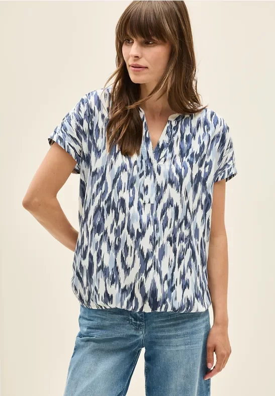 Cecil Damen Gemusterte Tunika in Weiß, Gr: 3XL