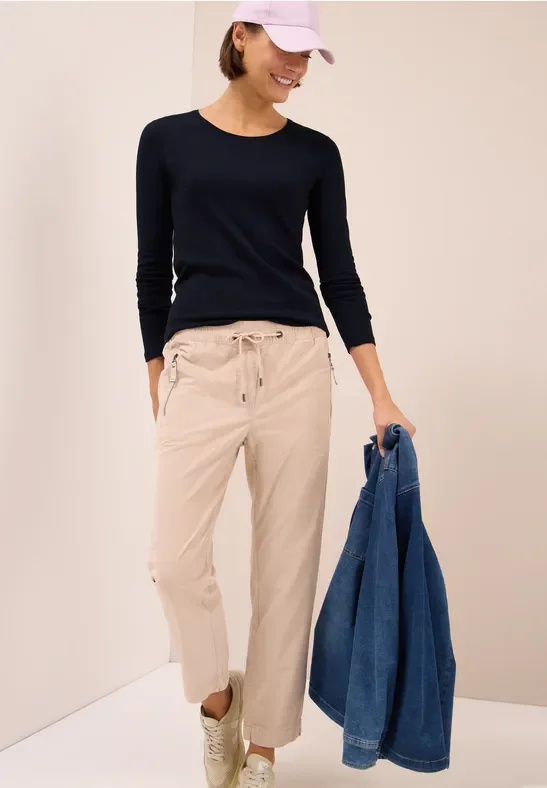 Thumbnail - Cecil Damen Basic Langarmshirt in Blau, Gr: XS