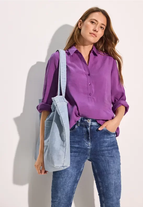 Thumbnail - Cecil Damen Lange Bluse in Lila, Gr: XS