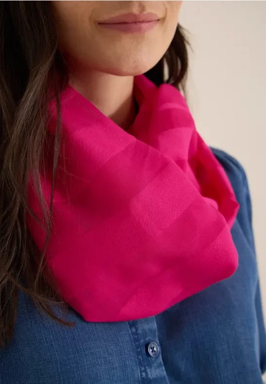 Cecil Damen Gestreifter Loop Schal in Pink, Gr: One size