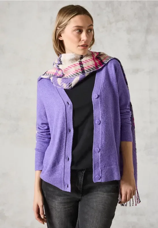 Thumbnail - Cecil Damen Cardigan mit Knopfleiste in Lila, Gr: XXL