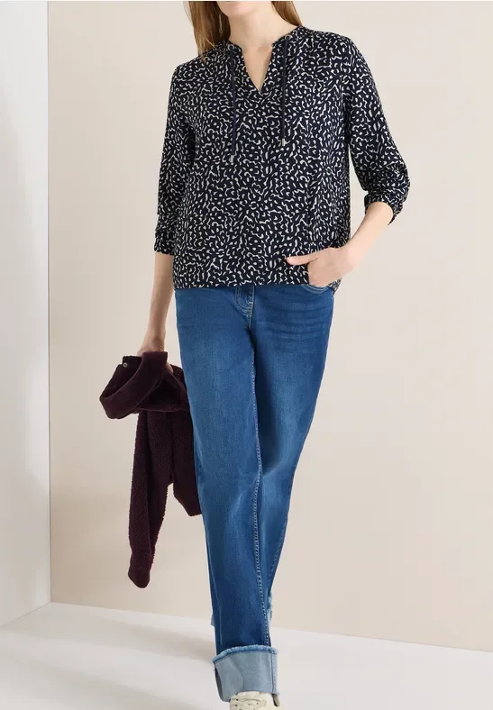 Cecil Damen Sportive Bluse in Blau, Gr: S