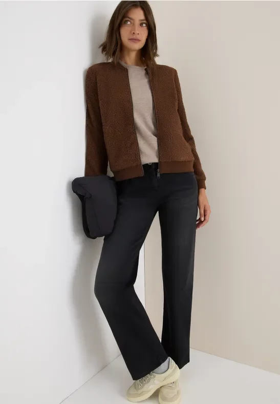 Cecil Damen Teddy Jacke in Braun, Gr: M