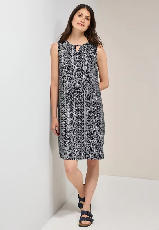 Thumbnail - Cecil Damen Gemustertes Jersey-Kleid in Blau, Gr: XS