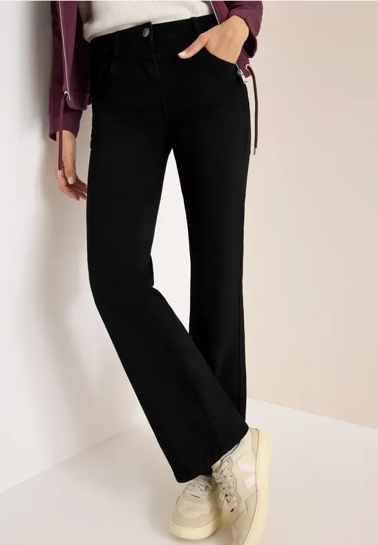 Thumbnail - Cecil Damen Bootcut Jeans in Schwarz, Gr: 33