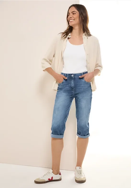 Thumbnail - Cecil Damen Capri Jeans in Blau, Gr: 25